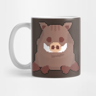 Wild Boar Majesty: Pixel Art Design for Fashionable Apparel Mug